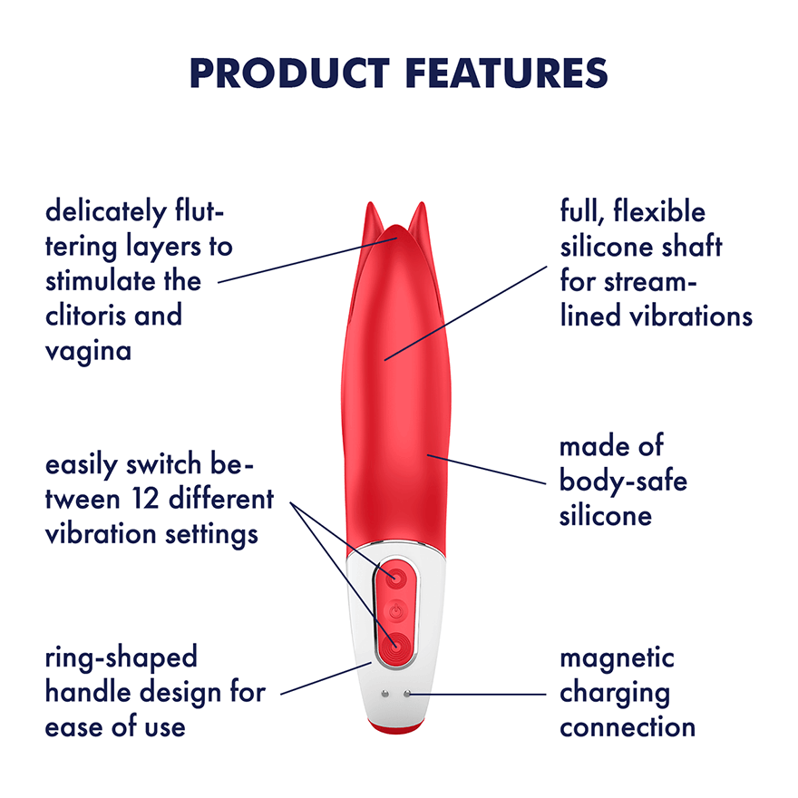 Satisfyer Female Power Flower Silicone Sexual Vibrator for Clitoral and Vaginal Stimulation