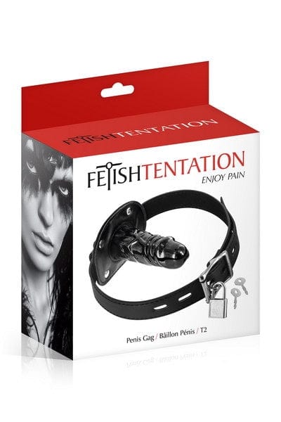 Medium-sized Fetish Temptation Realistic Black Penis Gag for Fetish and Domination Enthusiasts
