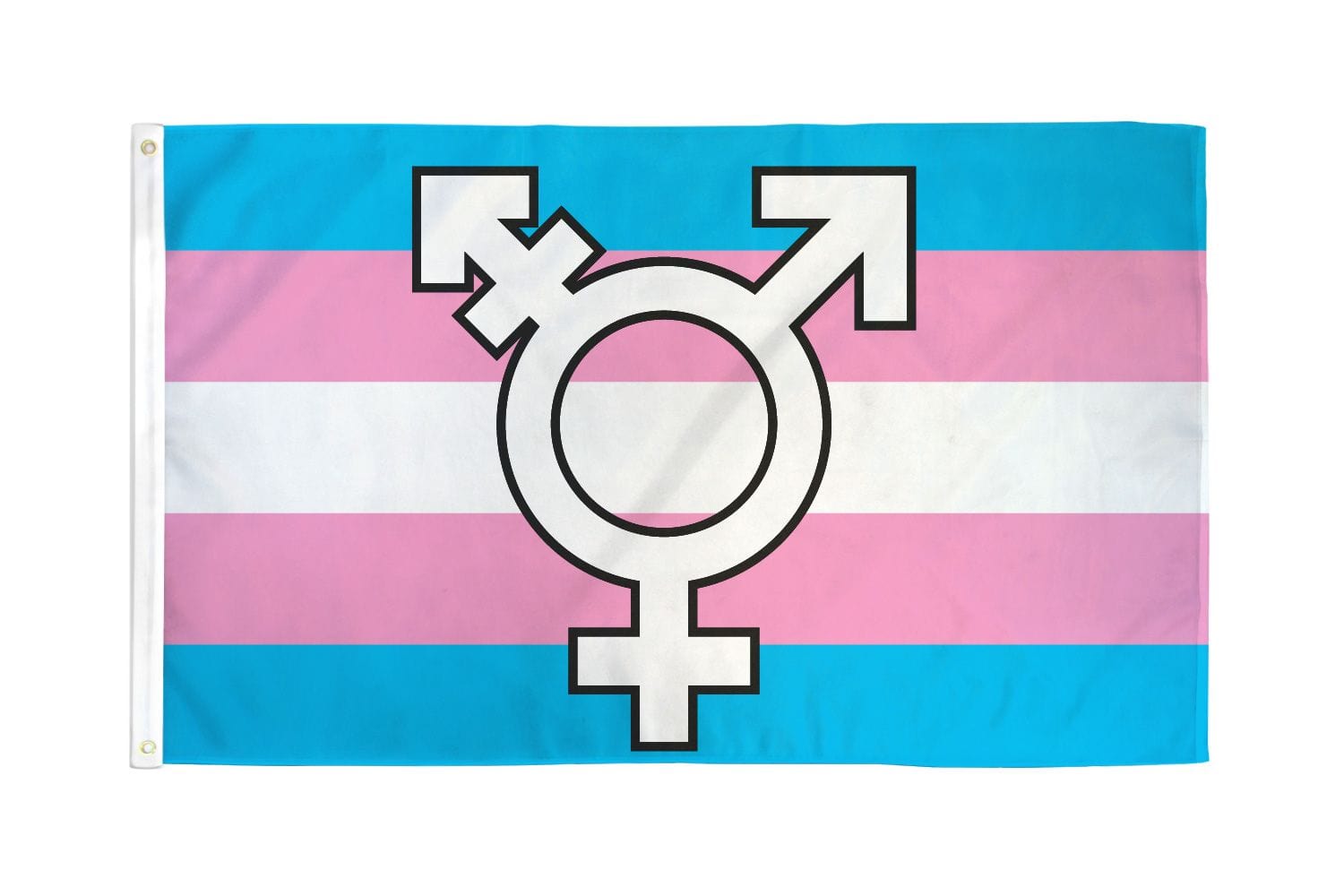 High - Quality 3' x 5' Transgender Symbol Pride Flag Imported for Easy Display