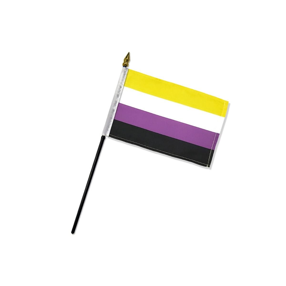 4x6 Non-Binary Stick Pride Flag by Flags Importer - Ideal Decorative Flag for Desks, Tables and Parades