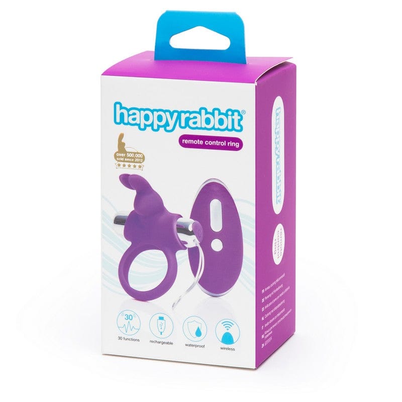Happy Rabbit Rechargeable Remote-Controlled Silicone Cock Ring with Bunny Ears