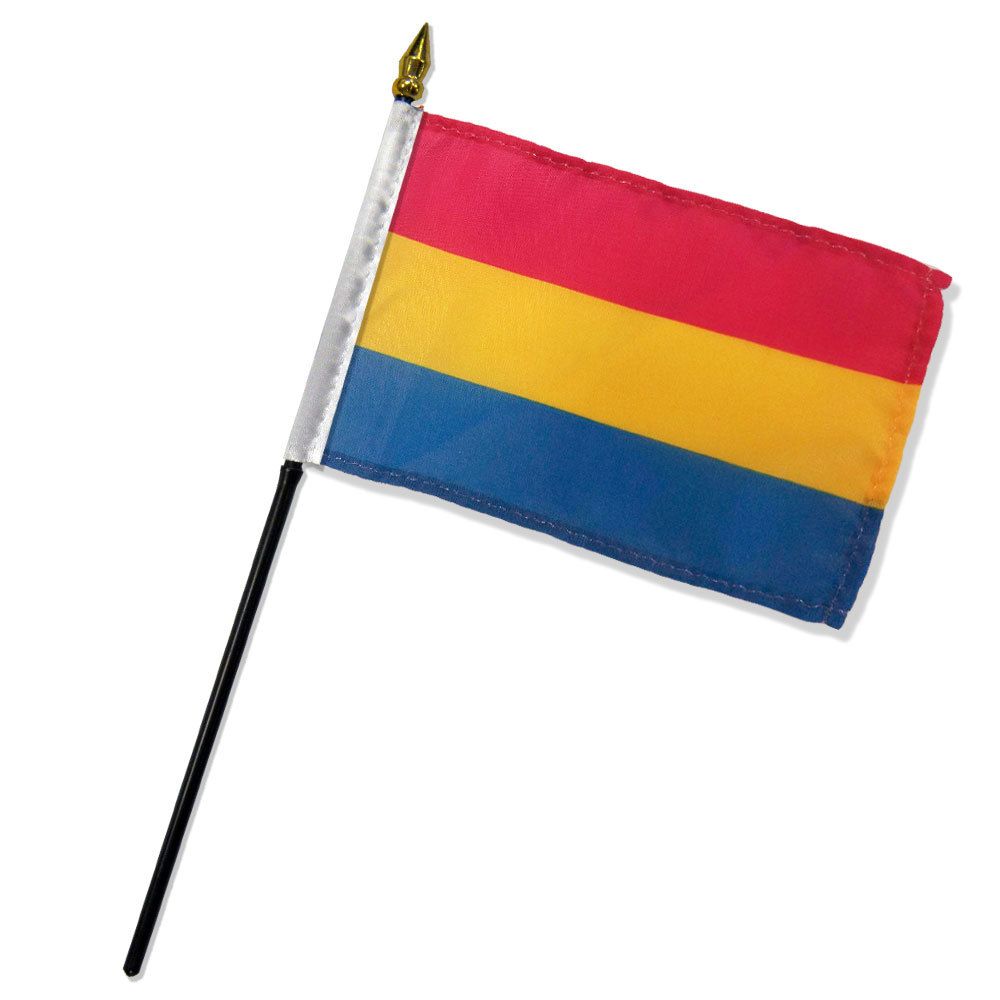 4x6 Pansexual Pride Stick Flag by Flags Importer - Ideal Display Item for Desks, Tables, and Parades
