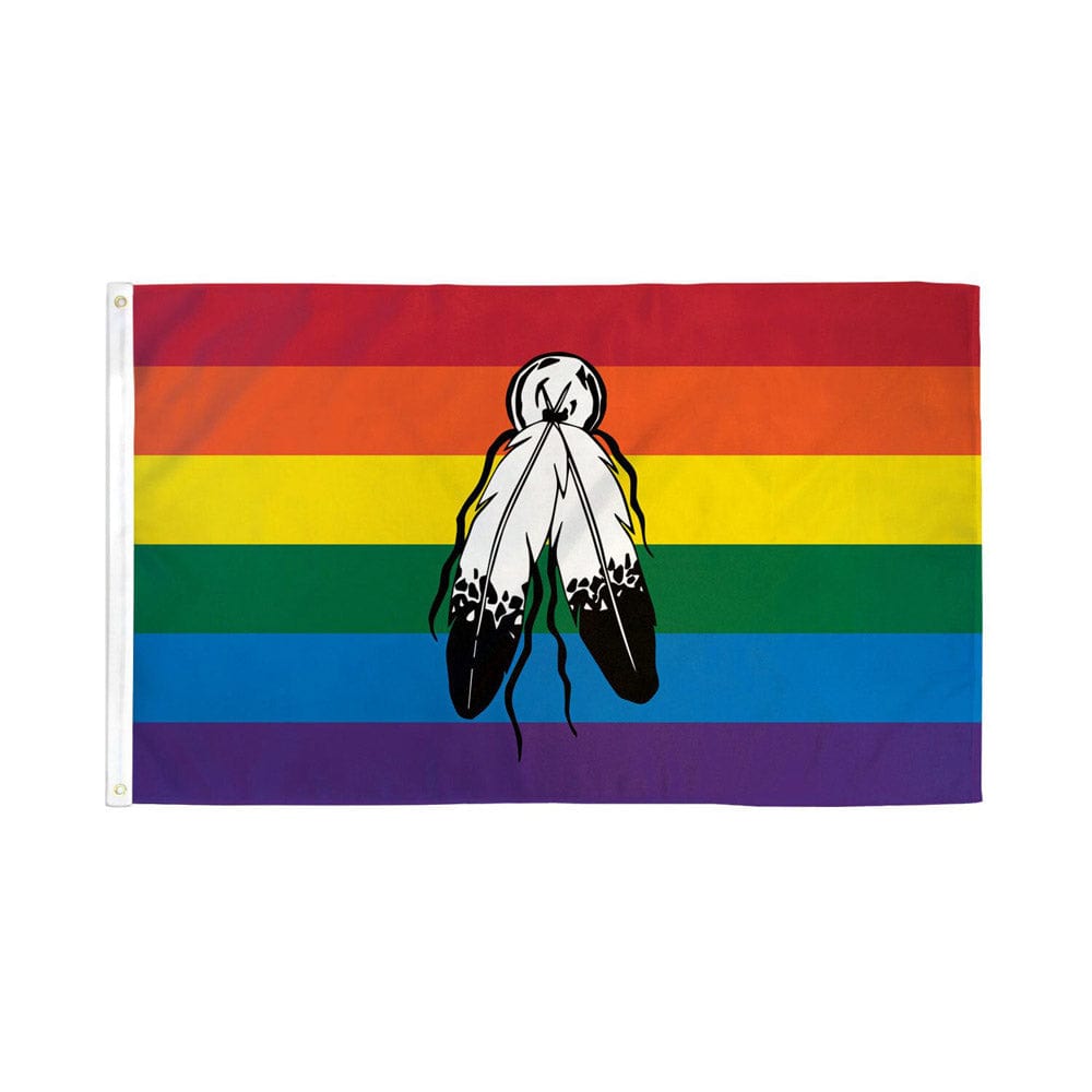 3' x 5' Premium Two Spirit Rainbow Pride Flag by Flags Importer