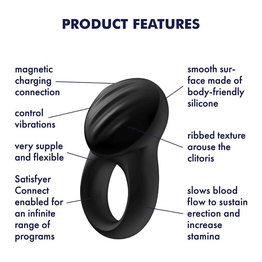 Satisfyer Premium Signet Cock Ring with 10 Vibration Modes and App Control