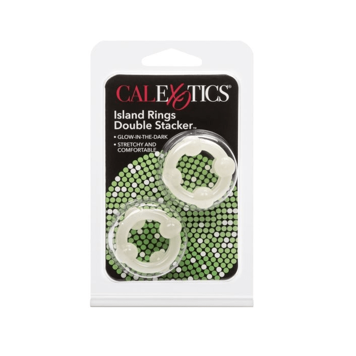 Calexotics Silicone Island Glow-in-the-Dark Double Stacker Erection Enhancer Ring Set