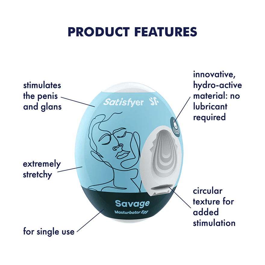 Satisfyer Disposable Male Masturbator Egg with Savage Design for Intense Pleasure