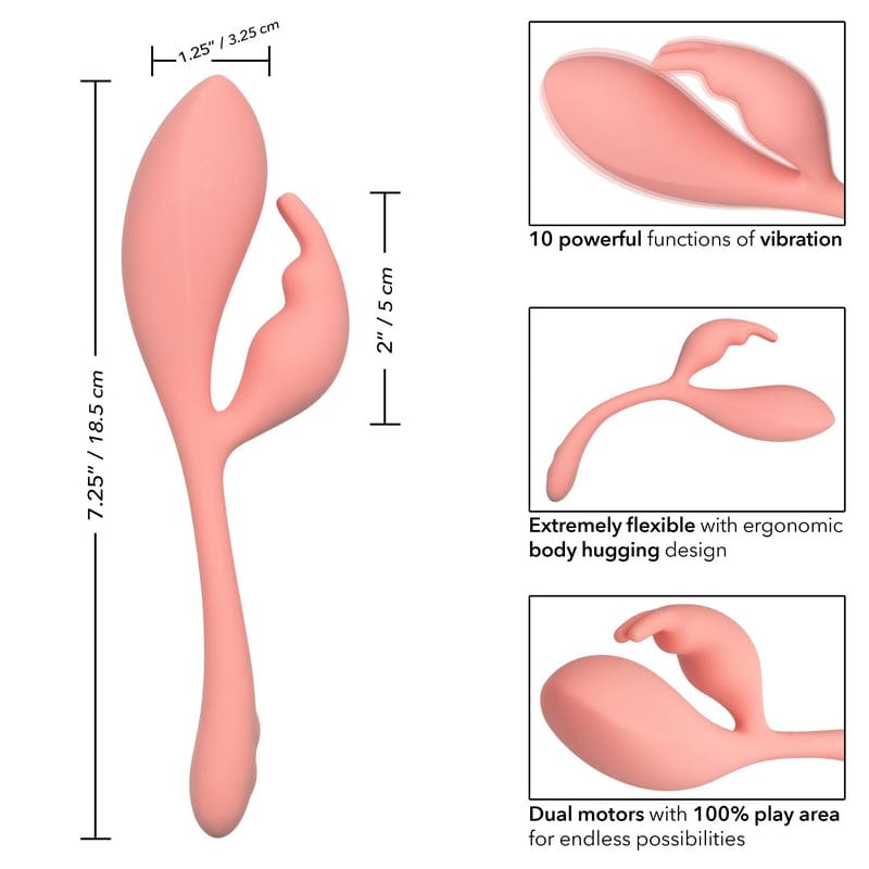 Calexotics Elle Liquid Silicone Pleasure Bunny Vibrator Toy