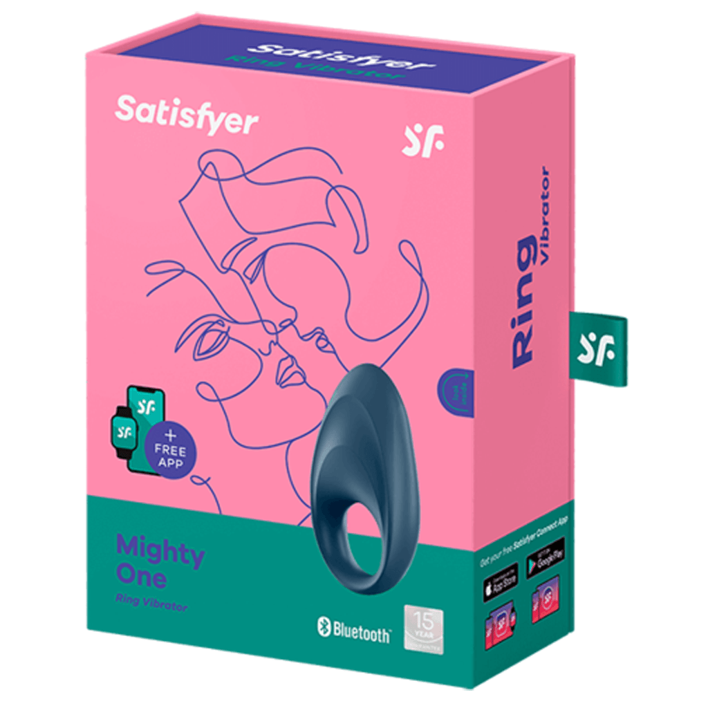 Satisfyer Mighty One Blue Ring Vibrator with App - Controlled Pleasure