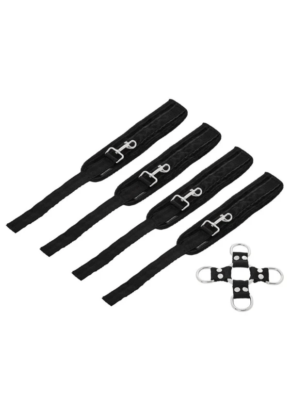 Sportsheets Durable 5-Piece Bondage Hog Tie and Cuff Set for Intimate Fun