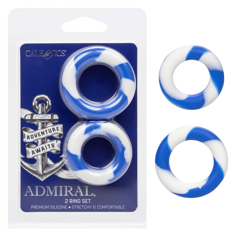 Calexotics Premium Admiral 2 Piece Silicone Ring Set for Enhanced Intimate Performance