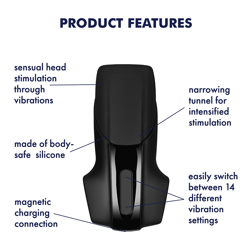 Satisfyer Men's Adjustable Vibration Masturbator with 14 Intense Settings