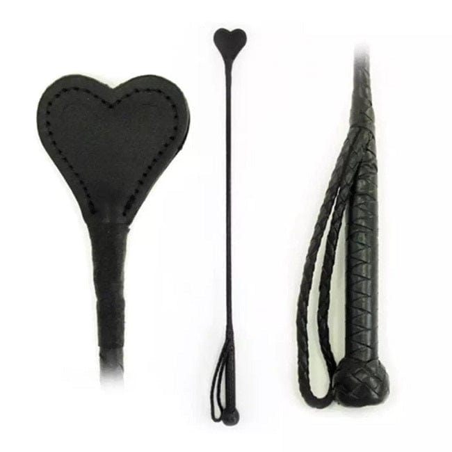 High - quality Fetish Leather Riding Crop with Heart Design