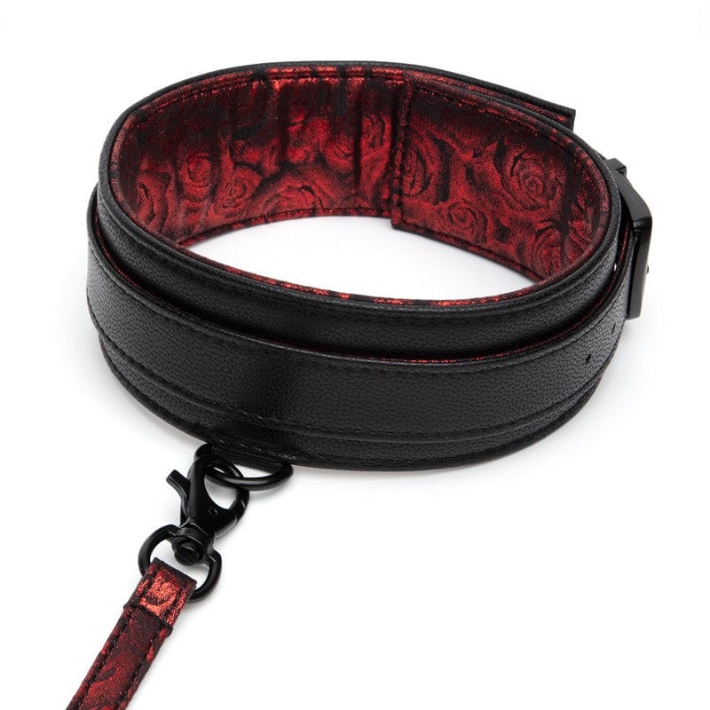Fifty Shades of Grey Sweet Anticipation Reversible Padded Faux Leather Dog Collar and Dual - sided Lead Set