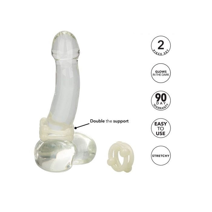 Calexotics Silicone Island Glow-in-the-Dark Double Stacker Erection Enhancer Ring Set