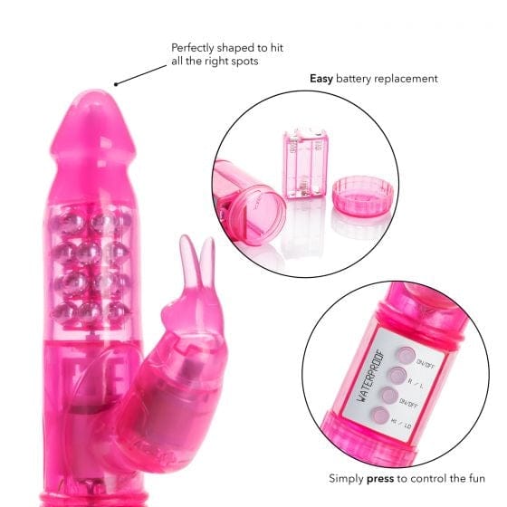 Calexotics Starter Series My First Jack Rabbit Adult Vibrator with Reversible Rotation and Multi - speed Vibration