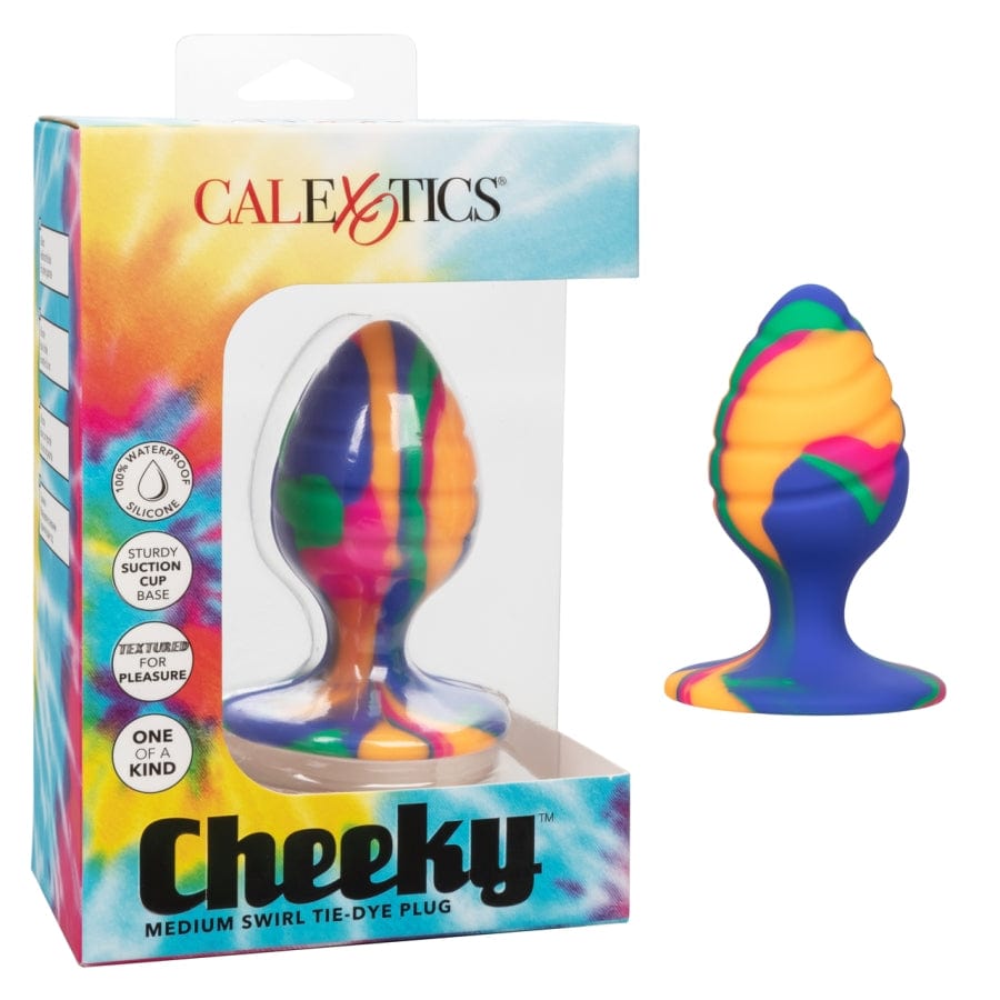 Calexotics Cheeky Medium Tie - Dye Swirl Anal Plug for Sensual Fun