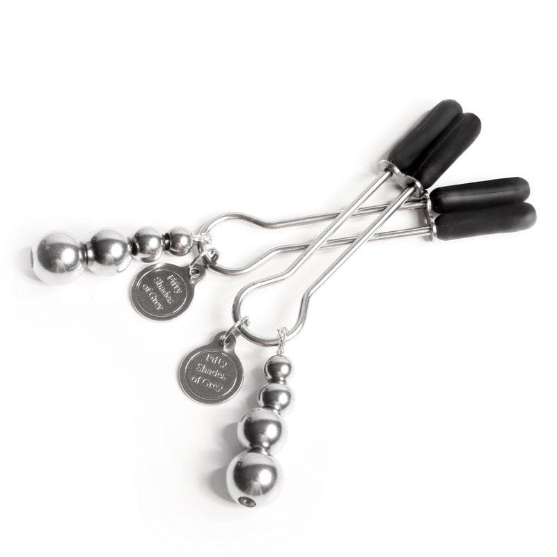 Fifty Shades of Grey Adjustable Weighted Silicone Nipple Clamps for Intense Pleasure