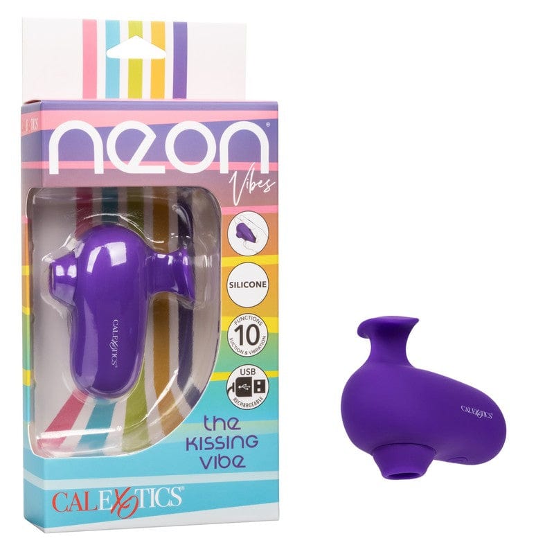 Calexotics Neon Vibes Luxury Handheld Personal Pleasure Massager - The Kissing Vibe