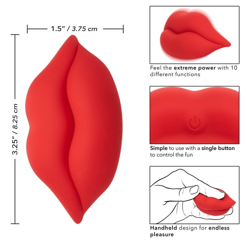 Calexotics Naughty Bits Muah Mini Handheld Silicone Vibrator for Intense Massage