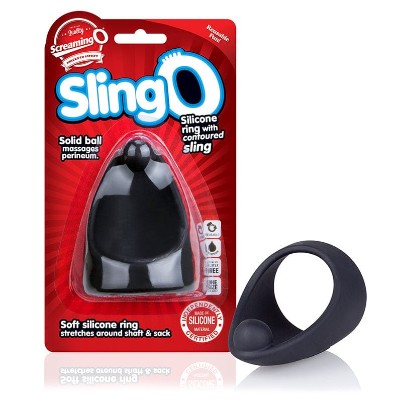 Black Screaming O SwingO Sling - A Premium Silicone Cock Ring for Perineum Massage