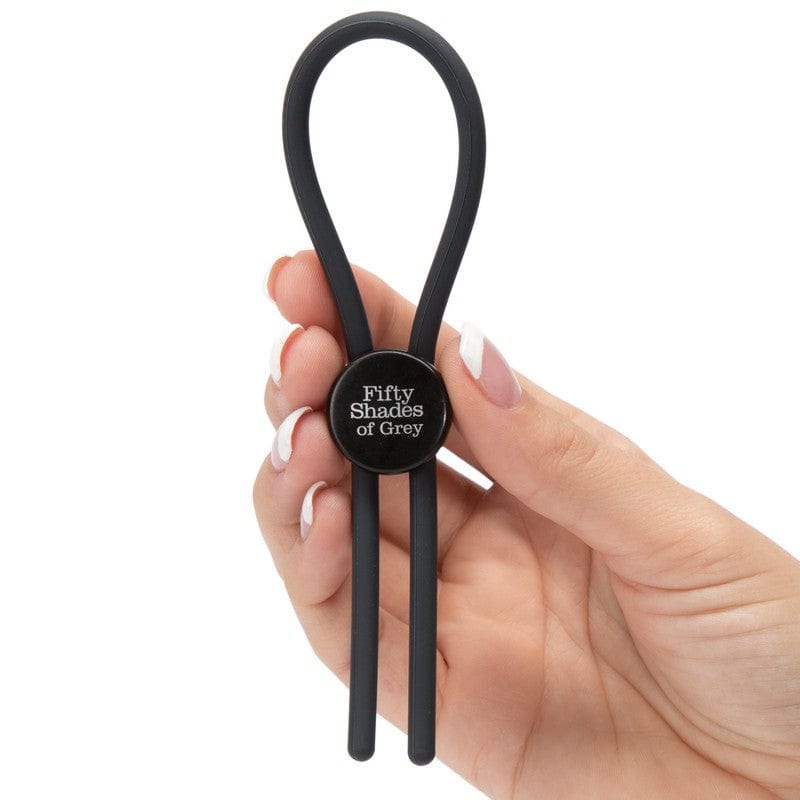 Reusable Fifty Shades of Grey Adjustable Cock Ring for Enhanced Intimacy and Stamina