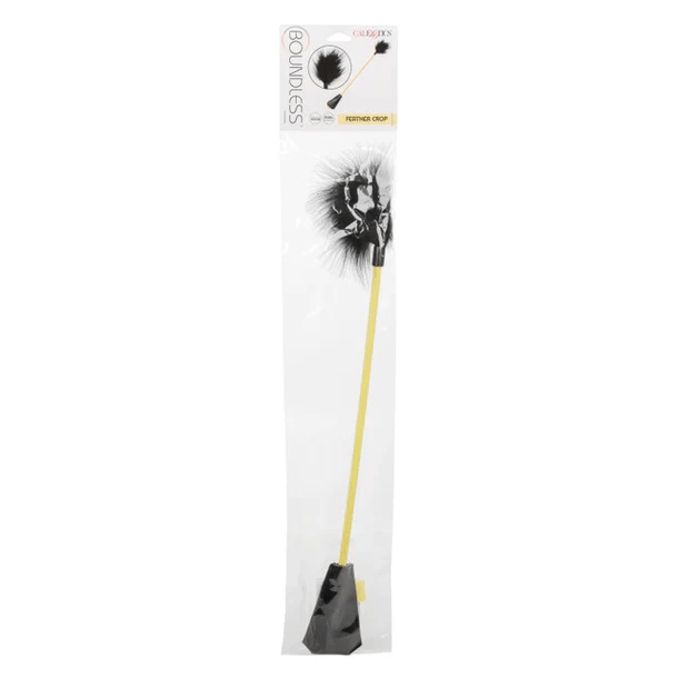 Calexotics Boundless Dual-Function Leather & Feather Crop for Sensual Play