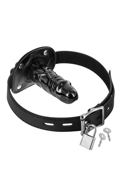 Medium-sized Fetish Temptation Realistic Black Penis Gag for Fetish and Domination Enthusiasts