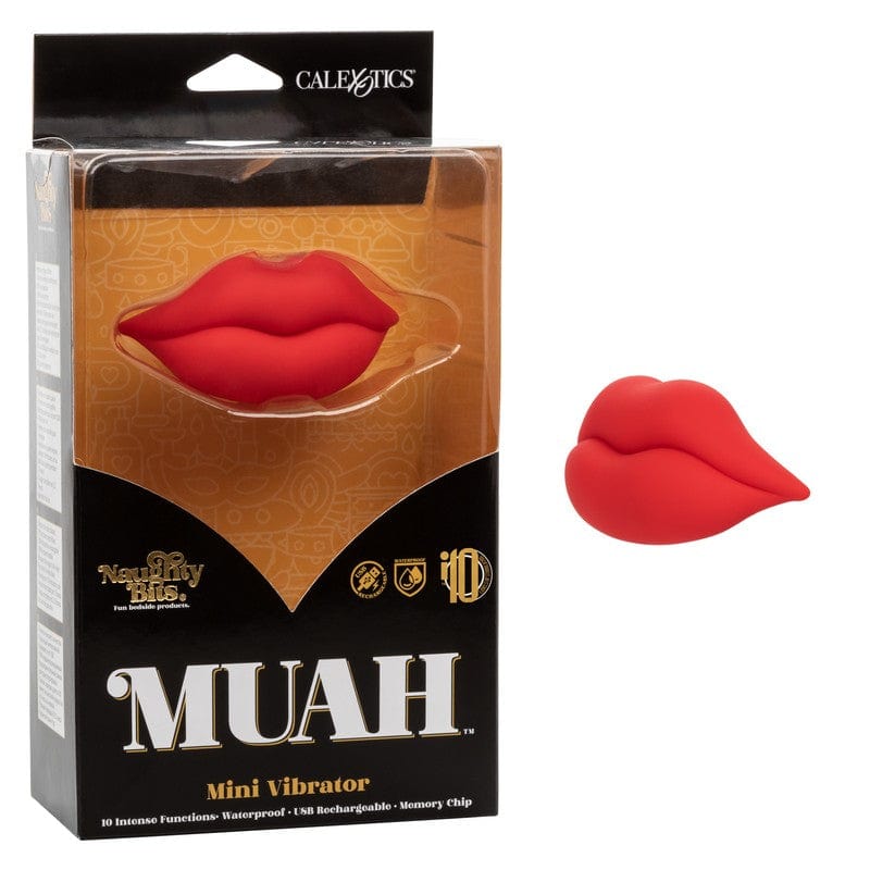 Calexotics Naughty Bits Muah Mini Handheld Silicone Vibrator for Intense Massage