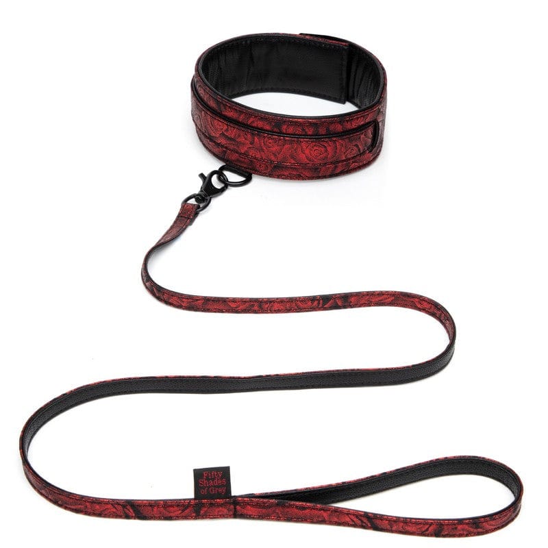 Fifty Shades of Grey Sweet Anticipation Reversible Padded Faux Leather Dog Collar and Dual - sided Lead Set