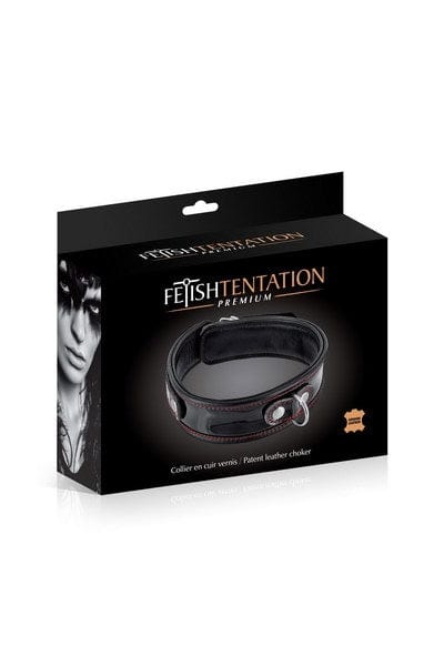 Premium Fetish Leather Collar in Striking Black and Red