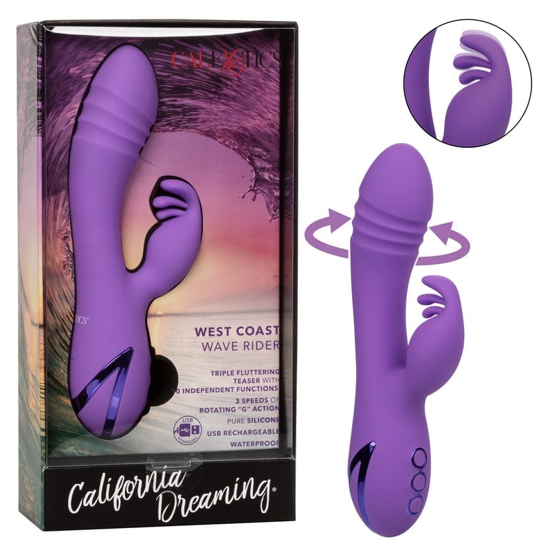 Calexotics California Dreaming Waterproof West Coast Wave Rider Adult Vibrator for Solo and Couples' Play