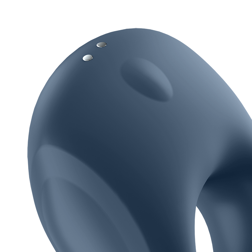 Satisfyer Strong One Blue Silicone Vibrating Cock Ring for Enhanced Intimacy
