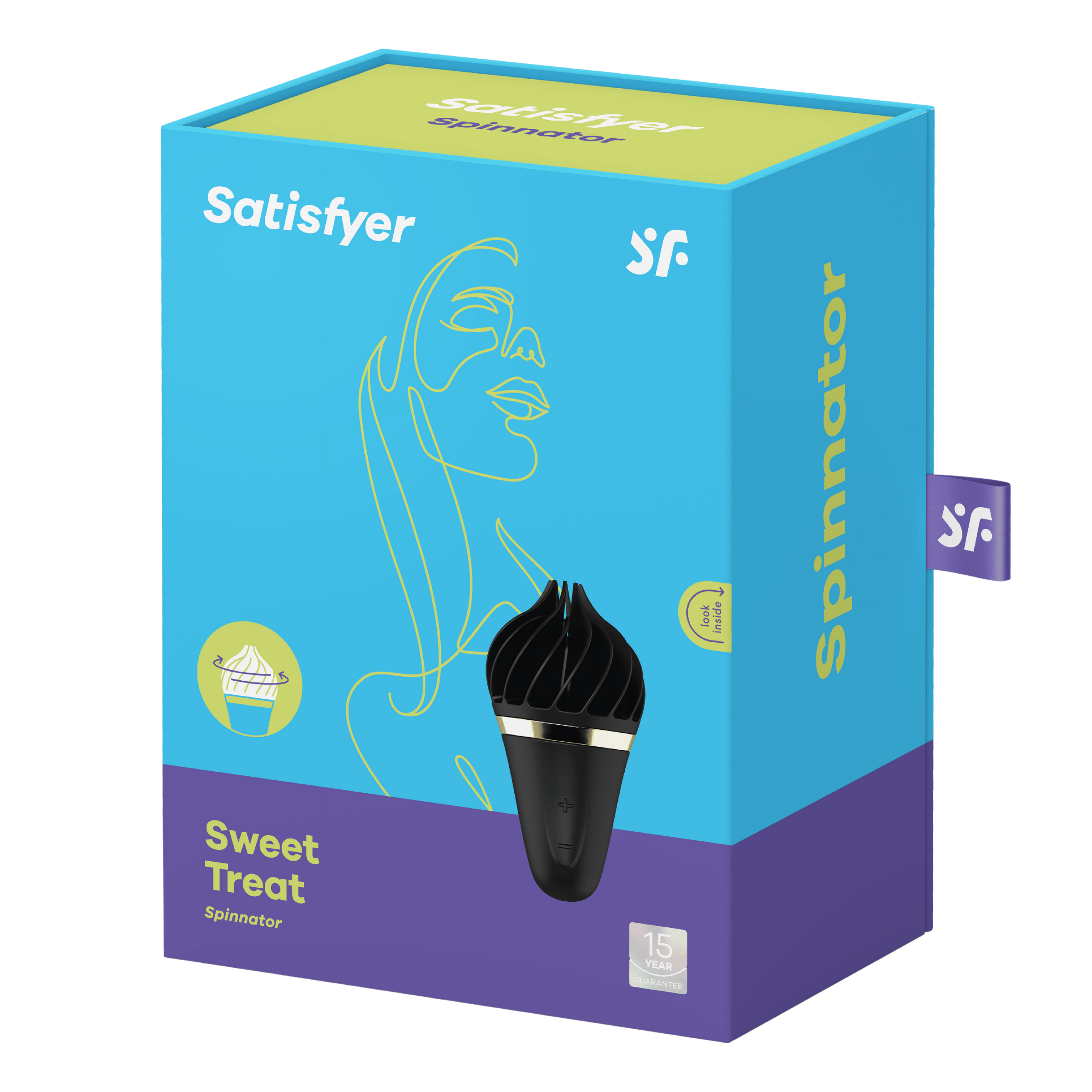 Black Satisfyer Sweet Treat Clitoral Rotating Vibrator - Ideal for Intense Pleasure
