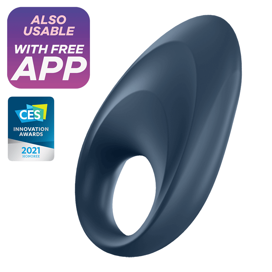 Satisfyer Mighty One Blue Ring Vibrator with App - Controlled Pleasure