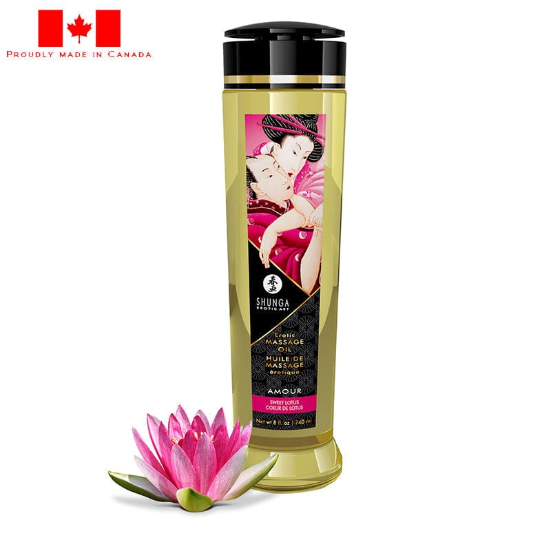 8oz Sweet Lotus Shunga-Style Erotic Massage Oil for Sensual Experiences