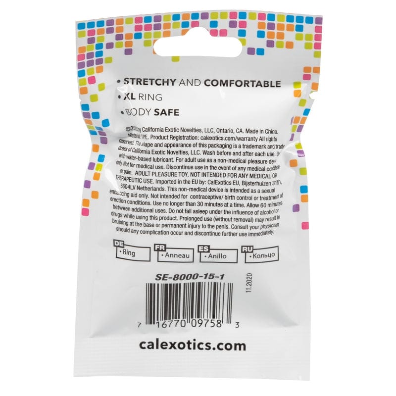 Calexotics Extra-Large Clear Ring in Foil Pack for Optimal Pleasure