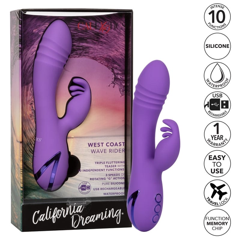Calexotics California Dreaming Waterproof West Coast Wave Rider Adult Vibrator for Solo and Couples' Play
