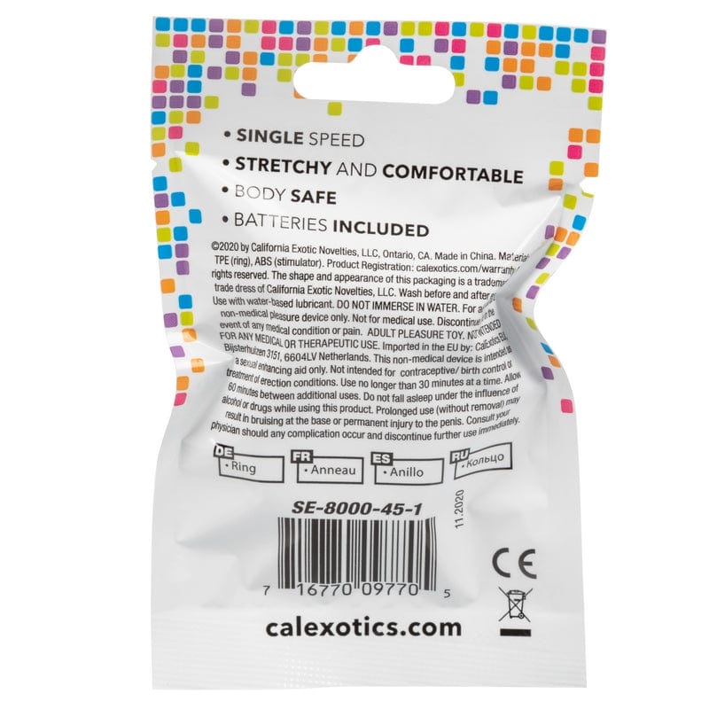 Calexotics Blue Foil Pack Super-Stretchy Vibrating Cock Ring