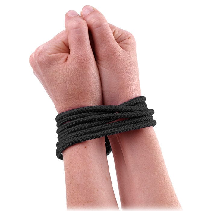 Pipedream Fetish Fantasy Mini Soft Black Japanese Silk Bondage Rope, 6 Feet