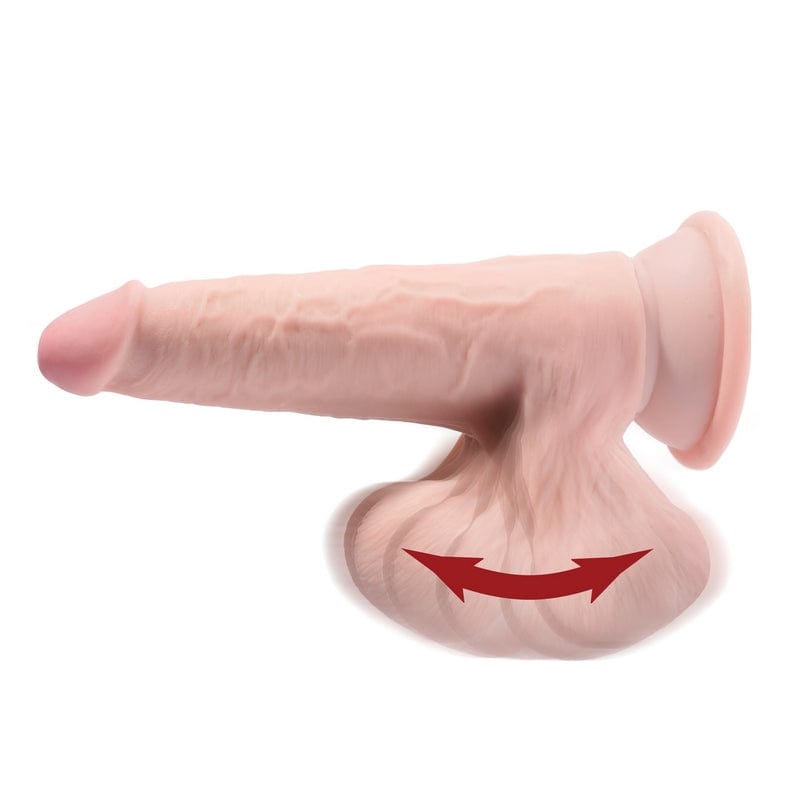 Pipedream Products' Premium King Cock Plus 6 Triple - Density Realistic Dildo With Swingable Testicles