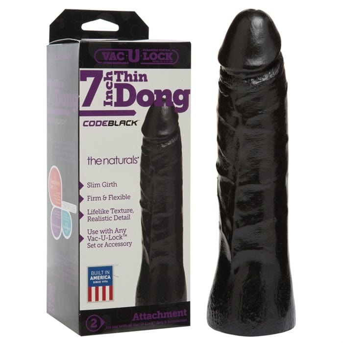 Doc Johnson CodeBlack Vac-U-Lock 7-Inch Slim Phallic Pleasure Toy