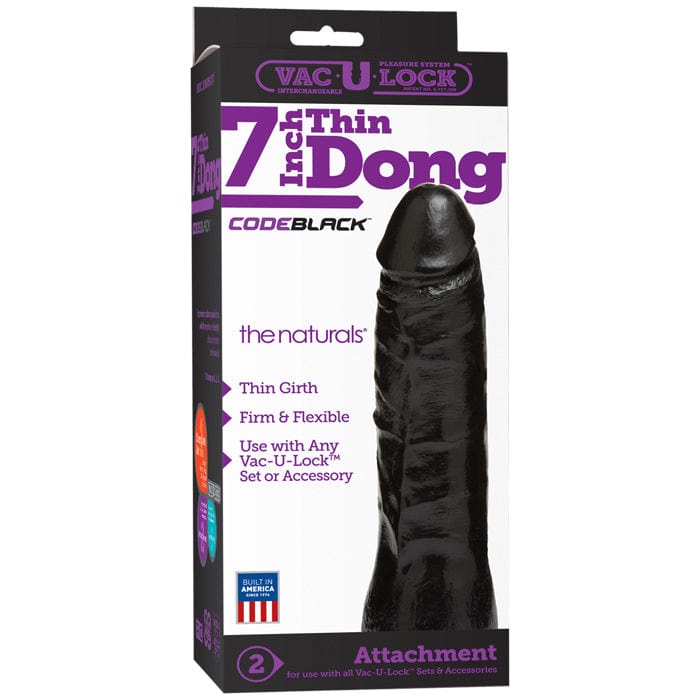 Doc Johnson CodeBlack Vac-U-Lock 7-Inch Slim Phallic Pleasure Toy