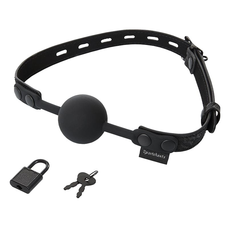 Sportsheets Silicone Locking Lace Ball Gag for Intimate Role - Playing