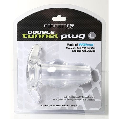 Transparent PerfectFit Double Tunnel Butt Plug with Tapered Tips