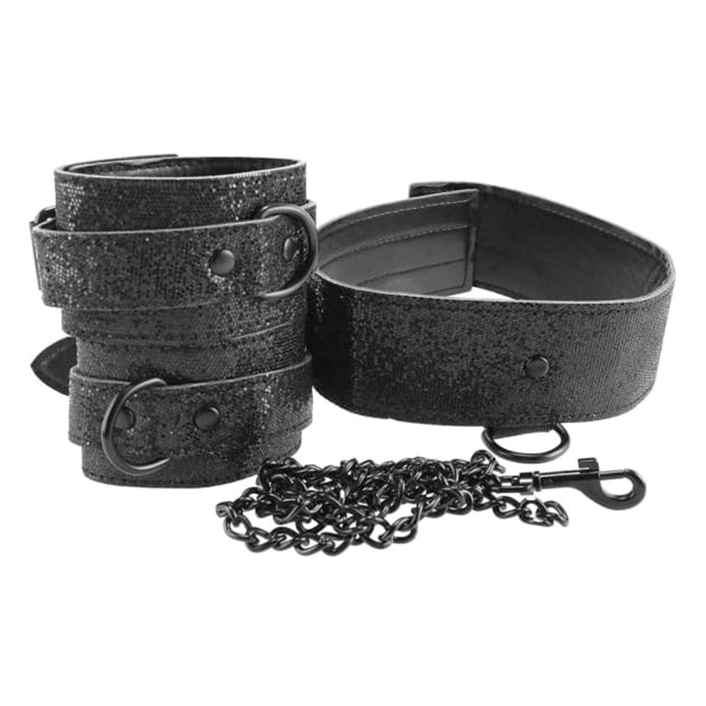 Sportsheets Sex & Mischief Shimmering Shadow Collar and Cuff Bondage Set
