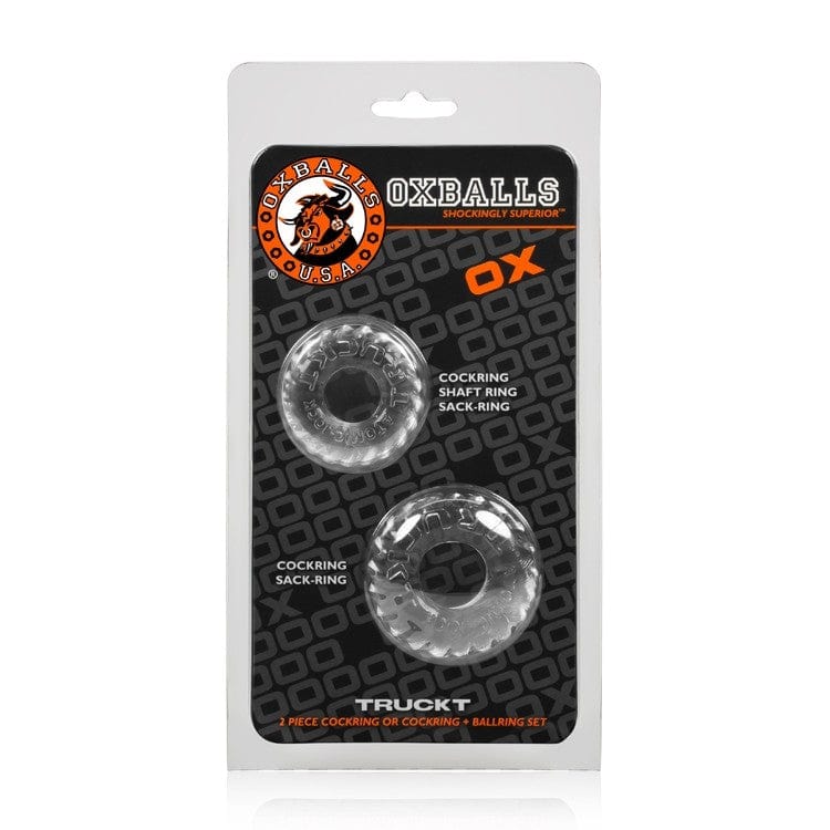 Oxballs 2-Pack Clear Truckt Cockrings for Versatile Use