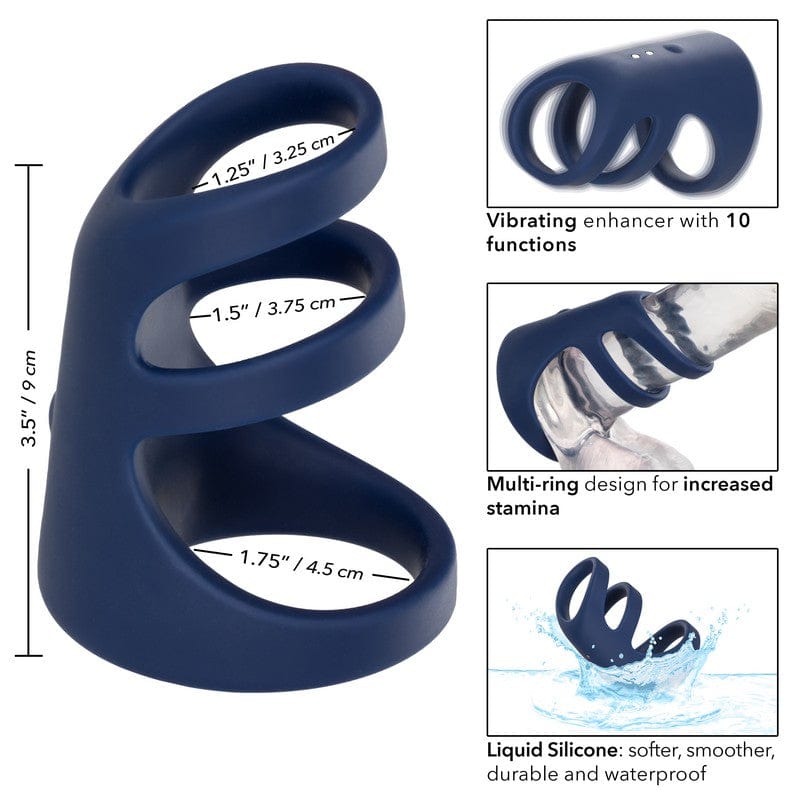 Calexotics Viceroy Rechargeable Triple Silicone Cock Ring with 10 Vibration Modes