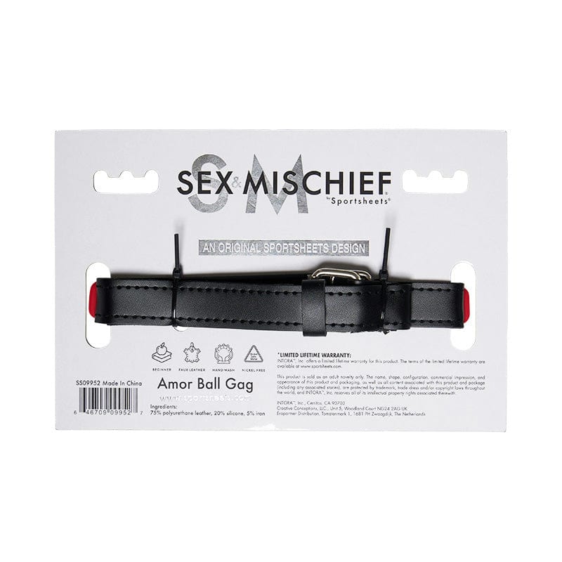 Sportsheets S&M Amor Breathable Heart - Shaped Ball Gag for BDSM Beginners