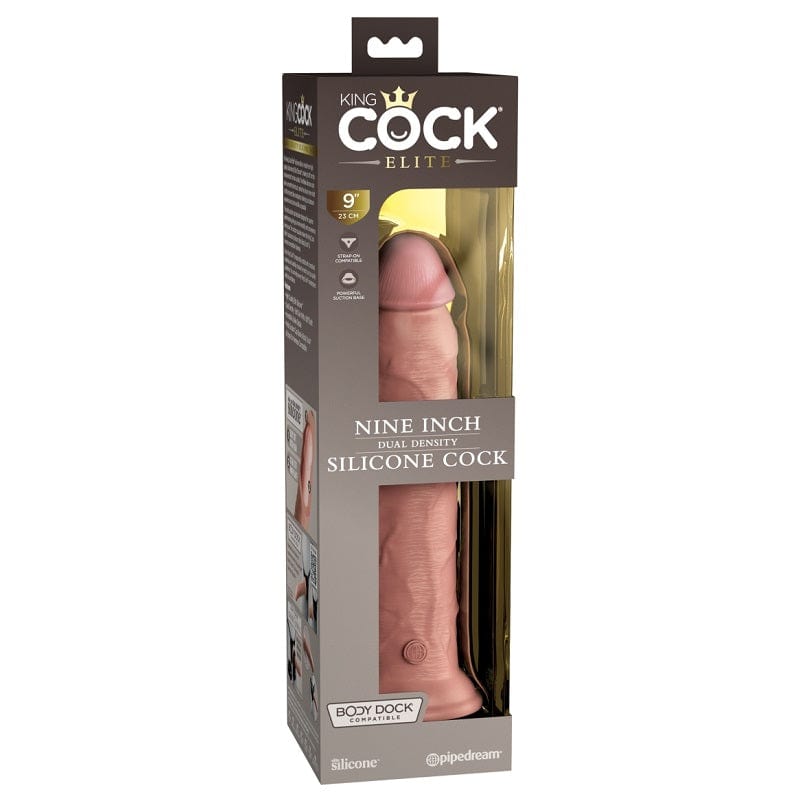 Pipedream Products King Cock Elite 9-Inch Silicone Realistic Cock with Light for Enhanced Pleasure