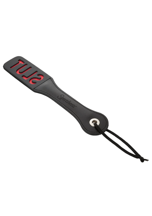 Sportsheets High - quality Leather Dominance Paddle with 'SLUT' Hand - stitching
